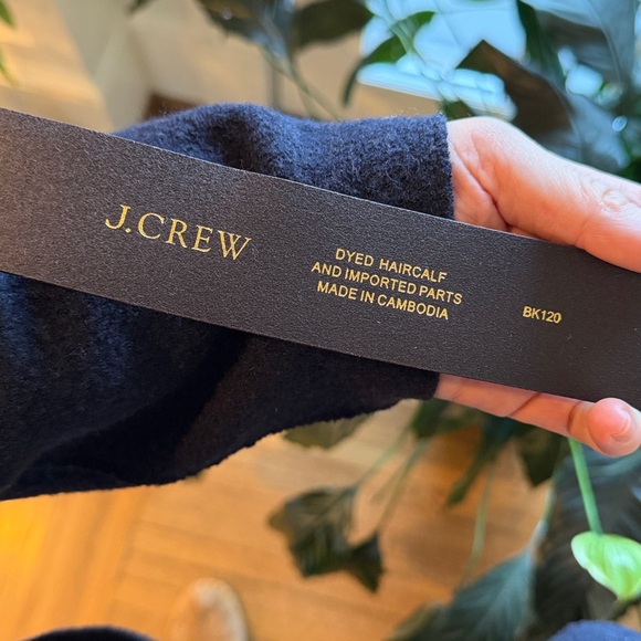 J. Crew Calf hair Leather Belt - Brown and White - Picture 2 of 3